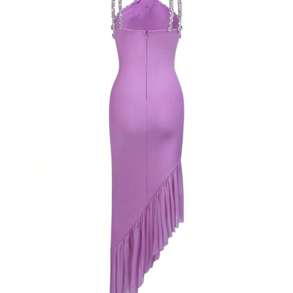 Stunning PURPLE Asymmetric Cocktail Dress 😍 | Size: M - Picture 4 of 10